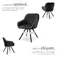 TECTAKE - Lot 4 chaises pivotantes à 360° avec accoudoirs velours noires - vignette