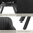 TECTAKE - Lot 4 chaises pivotantes à 360° avec accoudoirs velours noires - vignette
