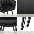 TECTAKE - Lot 6 chaises de salle à manger en velours design noué noires - vignette