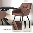 TECTAKE - Chaise rembourrée en velours matelassé avec dossier continu brun/noir - vignette