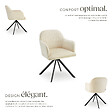 TECTAKE - Lot 2 chaises pivotantes à 360° en velours avec rembourrage crème/noir - vignette