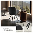 TECTAKE - Lot 2 chaises pivotantes à 360° avec accoudoirs velours noires - vignette