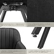 TECTAKE - Lot 2 chaises pivotantes à 360° avec accoudoirs velours noires - vignette