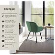 TECTAKE - Lot 6 chaises de salle à manger en velours matelassées vert foncé - vignette