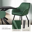 TECTAKE - Lot 6 chaises de salle à manger en velours matelassées vert foncé - vignette