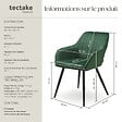 TECTAKE - Lot 6 chaises de salle à manger en velours matelassées vert foncé - vignette