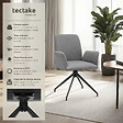 TECTAKE - Lot 6 fauteuils pivotants 360° rembourrés tissu robuste anthracite - vignette