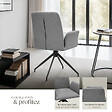 TECTAKE - Lot 6 fauteuils pivotants 360° rembourrés tissu robuste anthracite - vignette