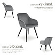 TECTAKE - Ensemble de 4 chaises en cuir synthétique aspect velours gris et noir - vignette