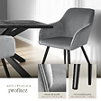 TECTAKE - Ensemble de 4 chaises en cuir synthétique aspect velours gris et noir - vignette