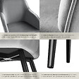 TECTAKE - Ensemble de 4 chaises en cuir synthétique aspect velours gris et noir - vignette