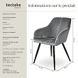 TECTAKE - Ensemble de 4 chaises en cuir synthétique aspect velours gris et noir - vignette