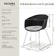 TECTAKE - Lot 2 Fauteuils rembourrés avec accoudoirs en plastique noir/chrome - vignette