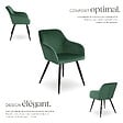 TECTAKE - Ensemble de 4 chaises en cuir synthétique aspect velours vert et noir - vignette
