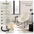 TECTAKE - Fauteuil revêtement rembourré en bouclettes dossier large crème/blanc - vignette