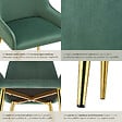 TECTAKE - Lot 2 chaises rembourrées aspect velours forme ergonomique vert - vignette