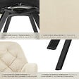TECTAKE - Lot 2 fauteuils pivotants 180° velours rembourrés matelassés crème - vignette
