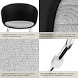 TECTAKE - Lot 4 Fauteuils rembourrés avec accoudoirs en plastique noir/chrome - vignette