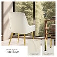 TECTAKE - Lot 6 chaises rembourrées aspect velours forme ergonomique beige - vignette