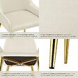TECTAKE - Lot 6 chaises rembourrées aspect velours forme ergonomique beige - vignette