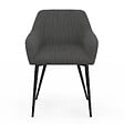 ID MARKET - Lot de 2 chaises de salle à manger, fauteuils de table JANY en velours côtelé gris - vignette