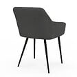 ID MARKET - Lot de 2 chaises de salle à manger, fauteuils de table JANY en velours côtelé gris - vignette