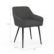 ID MARKET - Lot de 2 chaises de salle à manger, fauteuils de table JANY en velours côtelé gris - vignette