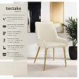 TECTAKE - Lot 4 chaises rembourrées aspect velours forme ergonomique beige - vignette