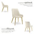 TECTAKE - Lot 4 chaises rembourrées aspect velours forme ergonomique beige - vignette