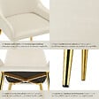 TECTAKE - Lot 4 chaises rembourrées aspect velours forme ergonomique beige - vignette
