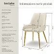 TECTAKE - Lot 4 chaises rembourrées aspect velours forme ergonomique beige - vignette