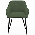 ID MARKET - Lot de 2 chaises de salle à manger, fauteuils de table JANY en velours côtelé vert kaki - vignette