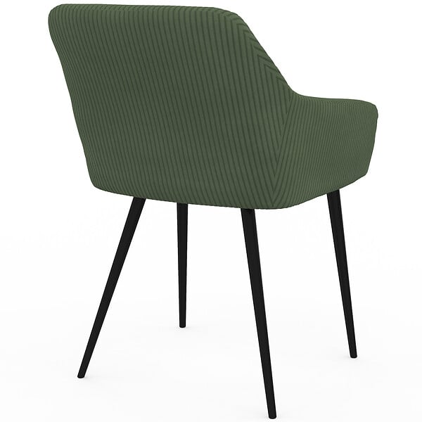 ID MARKET - Lot de 2 chaises de salle à manger, fauteuils de table JANY en velours côtelé vert kaki - large