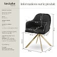 TECTAKE - Lot 2 chaises pivotantes à 360° en velours avec rembourrage noir/or - vignette