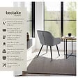 TECTAKE - Lot 4 chaises de salle à manger en velours matelassées gris - vignette