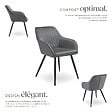 TECTAKE - Lot 4 chaises de salle à manger en velours matelassées gris - vignette