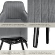 TECTAKE - Lot 4 chaises de salle à manger en velours matelassées gris - vignette