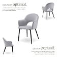 TECTAKE - Lot 4 Fauteuils aspect velours rembourré max 120 kg gris clair - vignette