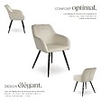 TECTAKE - Ensemble de 4 chaises cuir synthétique aspect velours crème/noir - vignette