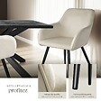 TECTAKE - Ensemble de 4 chaises cuir synthétique aspect velours crème/noir - vignette
