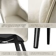 TECTAKE - Ensemble de 4 chaises cuir synthétique aspect velours crème/noir - vignette