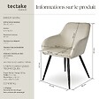 TECTAKE - Ensemble de 4 chaises cuir synthétique aspect velours crème/noir - vignette