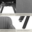 TECTAKE - Lot 2 chaises pivotantes à 360° avec accoudoirs velours grises - vignette