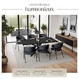 TECTAKE - Lot 6 Fauteuils rembourré ergonomique en tissu 150kg max noir - vignette
