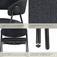 TECTAKE - Lot 6 Fauteuils rembourré ergonomique en tissu 150kg max noir - vignette
