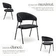 TECTAKE - Lot 6 Fauteuils rembourré ergonomique en tissu 150kg max noir - vignette