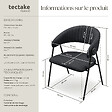 TECTAKE - Lot 6 Fauteuils rembourré ergonomique en tissu 150kg max noir - vignette