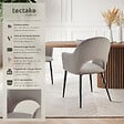 TECTAKE - Lot 6 Fauteuils aspect velours rembourré max 120 kg taupe - vignette