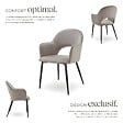TECTAKE - Lot 6 Fauteuils aspect velours rembourré max 120 kg taupe - vignette