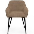 ID MARKET - Lot de 2 chaises de salle à manger, fauteuils de table JANY en velours côtelé taupe - vignette